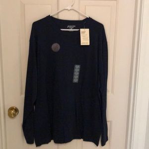 Men’s XL Navy Sueded Jersey Long-Sleeve Crew